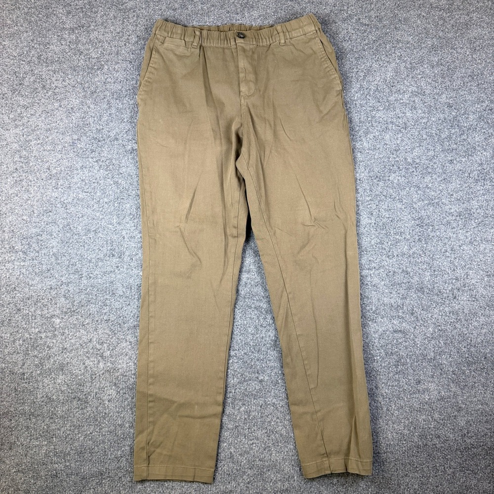 Cove USA Chino Pants Mens 32x30 Green Stretch Elastic Waist Slim Straight
